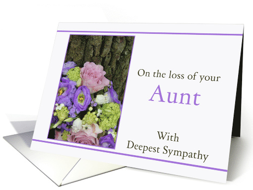Sympathy Loss of Aunt Purple bouquet card (1079466)