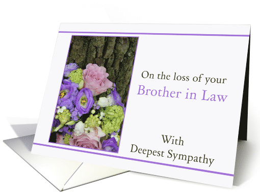 Sympathy Loss of Brother in Law Purple bouquet card (1079494)