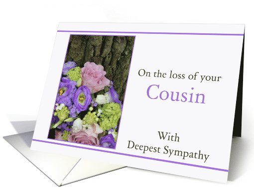 Sympathy Loss of Cousin Purple Bouquet card (1079498)