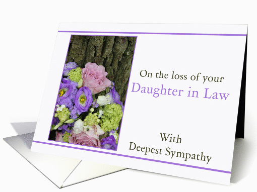 Sympathy Loss of Daughter in Law - Purple bouquet card (1079518)