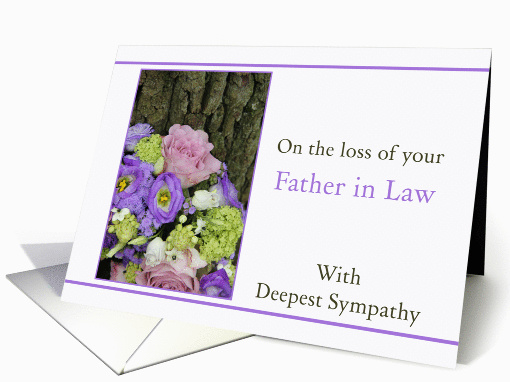 Sympathy Loss of your Father in Law - Purple bouquet card (1079574)