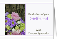 Sympathy Loss of your Girlfriend - Purple bouquet card