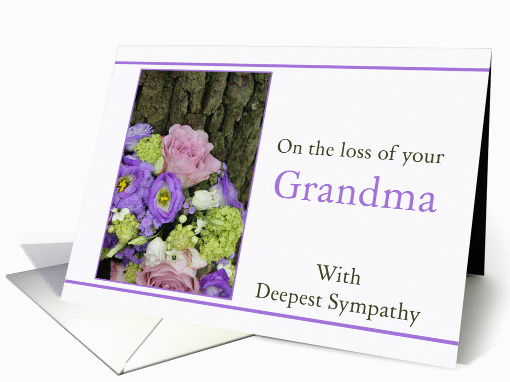 Sympathy Loss of your Grandma - Purple bouquet card (1080086)