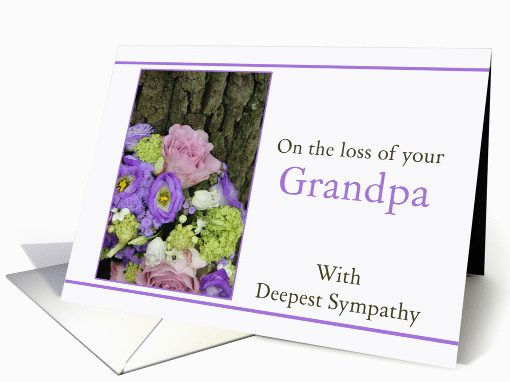 Sympathy Loss of your Grandpa - Purple bouquet card (1080092)