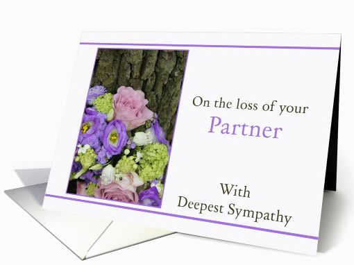 Sympathy Loss of your Partner - Purple bouquet card (1080562)