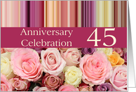 45th Anniversary Celebration Invitation, Pastel Roses and Stripes card