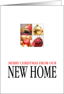 New Home - Ornament collage in Gold address announcement card