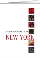 New York, Happy Holidays - Red christmas collage card