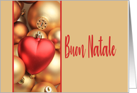 Italian Christmas Buon Natale Gold and Red Ornaments card