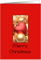 Merry Christmas - Gold/Red ornaments card