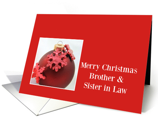 Brother & Sister in Law merry christmas - red ornament card (1092478)