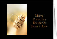 brother & sister in law - merry christmas golden ornament, soft focus card