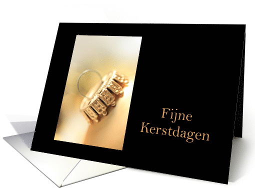 Dutch, Fijne Kerstdagen Merry Christmas Golden Bauble, Soft Focus card