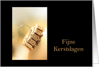 Dutch, Fijne Kerstdagen Merry Christmas Golden Bauble, Soft Focus card