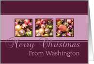 Washington - Merry Christmas - purple colored ornaments card