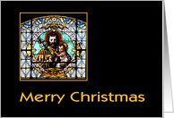 Merry Christmas - Stained glass church window card