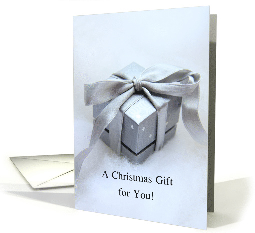 Money Enclosed Christmas Gift Silver Box with Ribbon card (1095474)