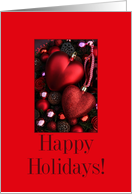 Happy Holidays - Lovely Christmas heart ornaments card