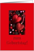 German Christmas Birthday - Christmas heart ornaments card