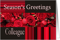 Colleague - Season’s Greetings roses and winter berries card