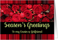 Cousin & Girlfriend Season’s Greetings Roses and Winter Berries card