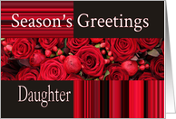 Daughter - Season’s Greetings roses and winter berries card