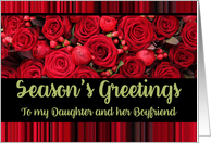 Daughter & Boyfriend Season’s Greetings Roses and Winter Berries card