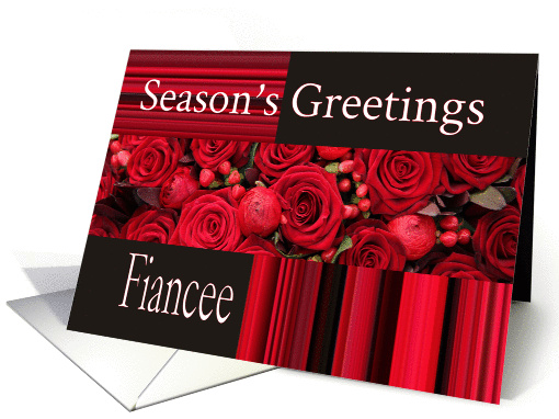 Fiancee - Season's Greetings roses and winter berries card (1101294)
