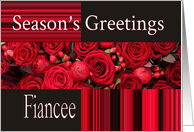 Fiancee - Season’s Greetings roses and winter berries card