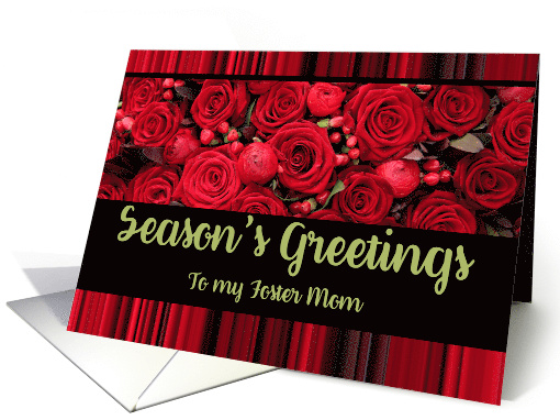 Foster Mom Season's Greetings Roses and Winter Berries card (1101306)