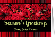 Foster Parents Season’s Greetings Roses and Winter Berries card