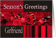 Girlfriend - Season’s Greetings roses and winter berries card