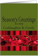 Goddaughter & Family - Season’s Greetings roses and winter berries card