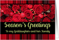 Goddaughter & Family Season’s Greetings Roses and Winter Berries card