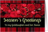 Goddaughter & Fiance Season’s Greetings Roses and Winter Berries card