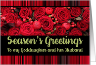 Goddaughter & Husband Season’s Greetings Roses and Winter Berries card