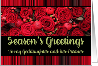 Goddaughter & Partner Season’s Greetings Roses and Winter Berries card