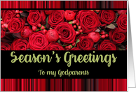 Godparents Season’s Greetings Roses and Winter Berries card