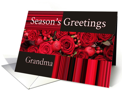 Grandma - Season's Greetings roses and winter berries card (1102368)