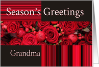 Grandma - Season’s Greetings roses and winter berries card