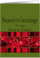 Mom & Partner - Season’s Greetings roses and winter berries card