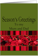 Mum & Dad - Season’s Greetings roses and winter berries card