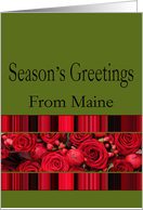 Maine - Season’s Greetings roses & winter berries card
