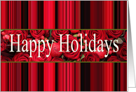 Happy Holidays roses & winter berries card