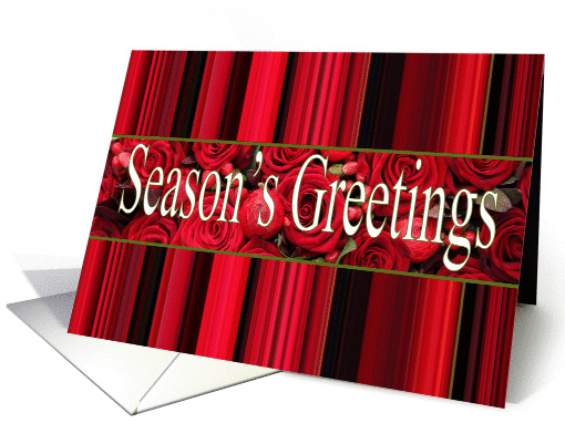 Season's Greetings roses & winter berries card (1109384)