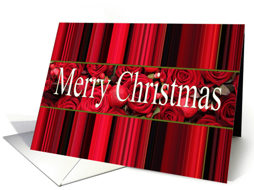 Merry Christmas roses & winter berries card (1109398)