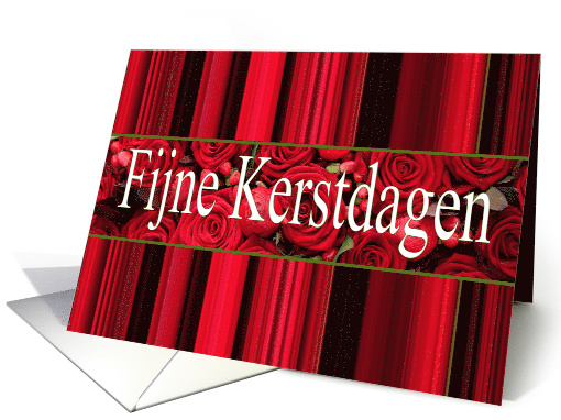 Dutch Christmas Fijne Kerstdagen Red Roses and Winter Berries card