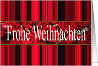 Frohe Weihnachten German Red Roses and Winter Berries card