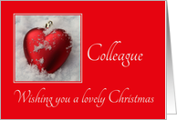 Collegue - A Lovely Christmas, heart shaped ornament, snow card