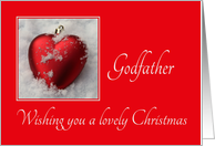 Godfather - A Lovely Christmas, heart shaped ornaments in snow card